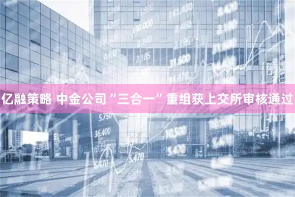 亿融策略 中金公司“三合一”重组获上交所审核通过